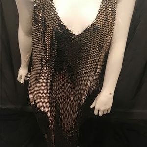 Gold shimmer dress with spaghetti straps